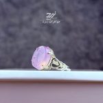 انگشتر نقره زنانه عقیق سوسنی حکاکی یا امام حسن