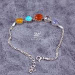 دستبند نقره جواهری زنانه چندسنگ