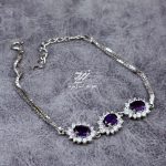 دستبند نقره زنانه جواهری آمیتیست