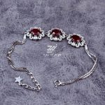 دستبند نقره زنانه جواهری یاقوت سرخ آفریقایی