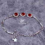 دستبند نقره زنانه جواهری عقیق یمنی سرخ