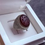 انگشتر نقره مردانه عقیق کبدی اصل