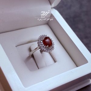 انگشتر نقره زنانه عقیق یمنی سرخ