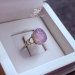 انگشتر نقره زنانه عقیق سوسنی حکاکی یا امام حسن