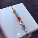 دستبند نقره جواهری زنانه چندسنگ