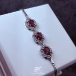 دستبند نقره زنانه جواهری یاقوت سرخ آفریقایی