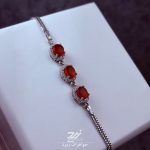 دستبند نقره زنانه جواهری عقیق یمنی سرخ