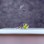 انگشتر نقره زنانه جواهری زبرجد