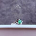 انگشتر نقره زنانه جواهری زمرد زامبیا درجه یک