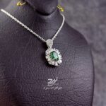 مدال نقره زنانه جواهری تورمالین