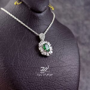 مدال نقره زنانه جواهری تورمالین