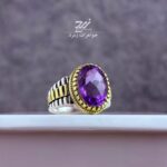 انگشتر نقره مردانه آمیتیست اصل