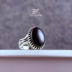 انگشتر نقره مردانه عقیق مشکی اصل