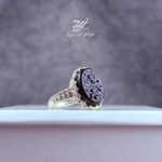 انگشتر نقره زنانه عقیق مشکی حکاکی یا امام رضا