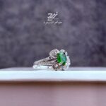 انگشتر نقره زنانه زمرد زامبیا درجه یک