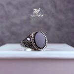انگشتر نقره مردانه عقیق مشکی اسپرت