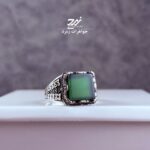 انگشتر نقره مردانه عقیق سبز