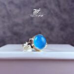 انگشتر نقره زنانه دُر نجف زیر نگین فیروزه ی صنعتی