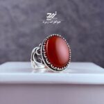 انگشتر نقره مردانه عقیق سرخ