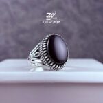 انگشتر نقره مردانه عقیق مشکی