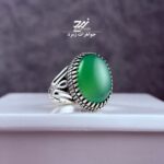انگشتر نقره مردانه عقیق سبز