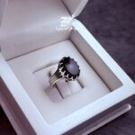 انگشتر نقره مردانه عقیق مشکی