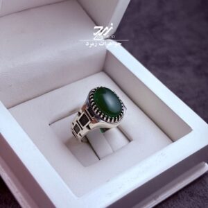انگشتر نقره مردانه عقیق سبز