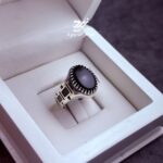 انگشتر نقره مردانه عقیق مشکی