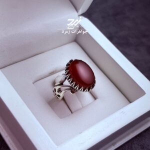 انگشتر نقره مردانه عقیق سرخ