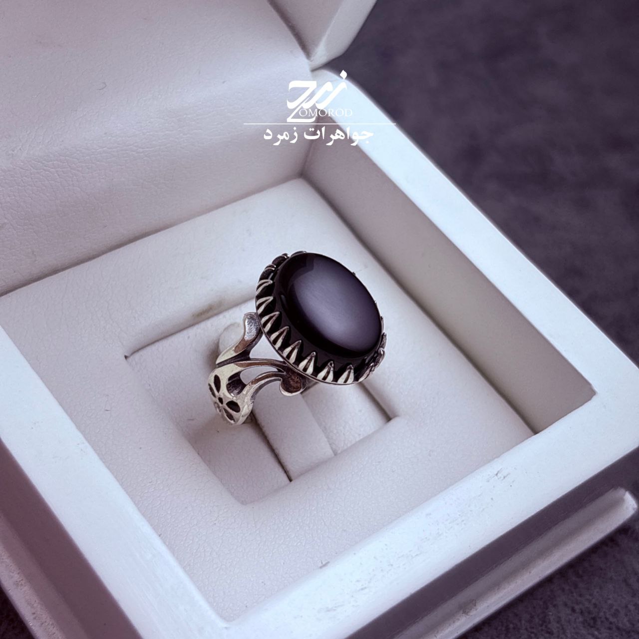 انگشتر نقره مردانه عقیق مشکی انگشتر نقره مردانه عقیق مشکی