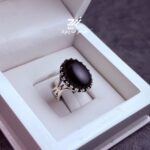 انگشتر نقره مردانه عقیق مشکی