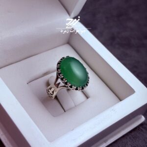 انگشتر نقره مردانه عقیق سبز