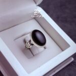 انگشتر نقره مردانه عقیق مشکی