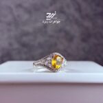 انگشتر نقره زنانه جواهری سیترین