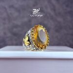 انگشتر نقره مردانه سیترین