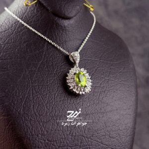 گردنبند نقره زنانه جواهری زبرجد
