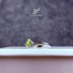 انگشتر نقره زنانه جواهری زبرجد