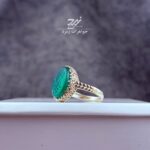 انگشتر نقره زنانه عقیق سبز حکاکی یا فاطمه الزهرا