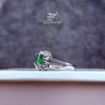 انگشتر نقره زنانه زمرد زامبیا درجه یک
