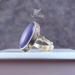 انگشتر نقره مردانه عقیق کبود یمنی حرز کبیر امام جواد (ع)