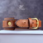 دستبند نقره عقیق سوسنی چرم طبیعی درجه یک