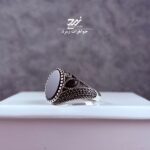 انگشتر نقره مردانه عقیق مشکی اسپرت