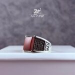 انگشتر نقره مردانه عقیق سرخ