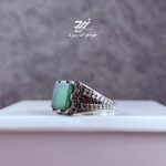انگشتر نقره مردانه عقیق سبز