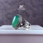 انگشتر نقره مردانه عقیق سبز