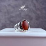 انگشتر نقره مردانه عقیق سرخ