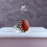 انگشتر نقره مردانه عقیق سرخ