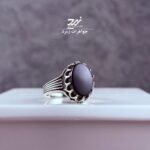 انگشتر نقره مردانه عقیق مشکی