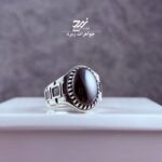 انگشتر نقره مردانه عقیق مشکی