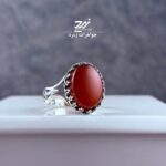 انگشتر نقره مردانه عقیق سرخ